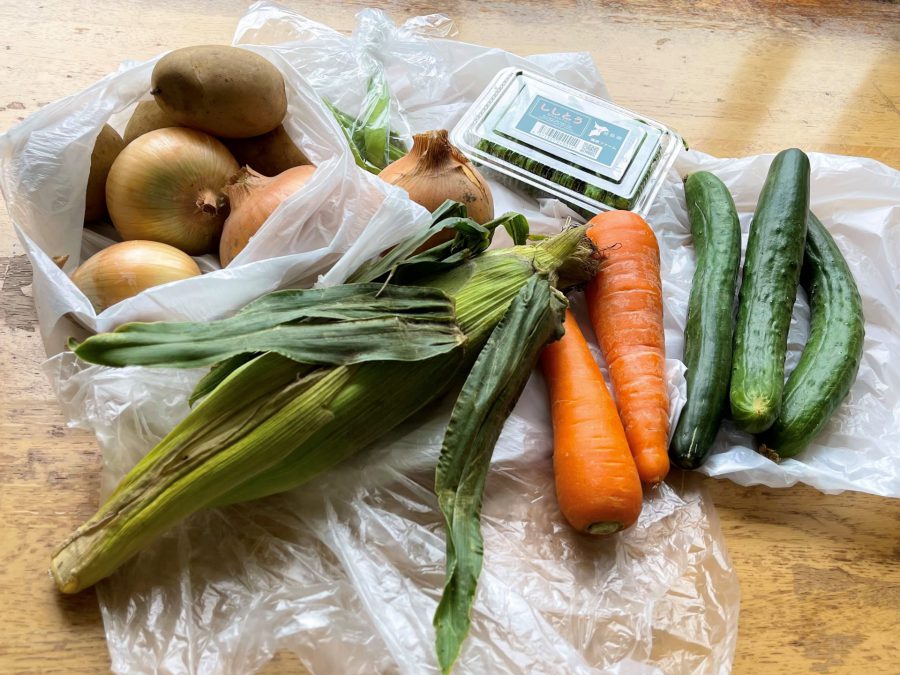 寄付された野菜の写真